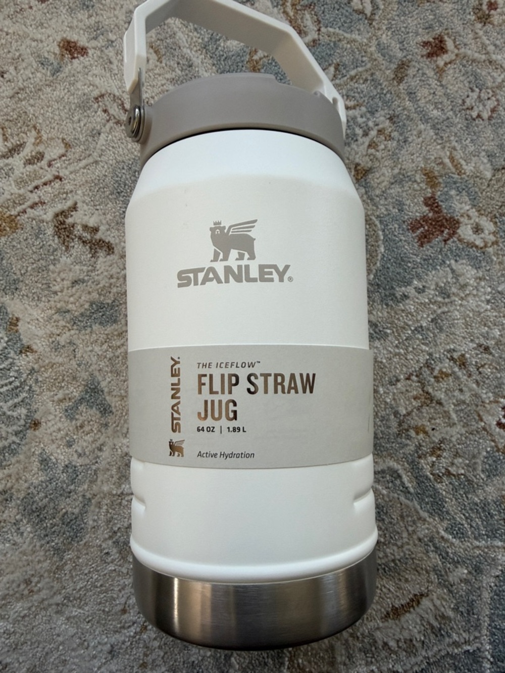 Stanley White and Taupe Flip Straw Jug